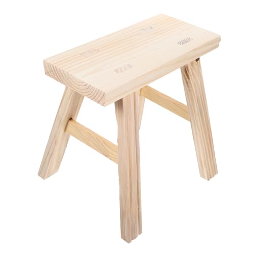 SOIMISS Kleiner Holzhocker Stabiler Küchenhocker Für Kleinkinder Retro Badezimmerhocker Praktischer Schuhwechselhocker Aus Massivem Sitzhöhe Sitzfläche von SOIMISS