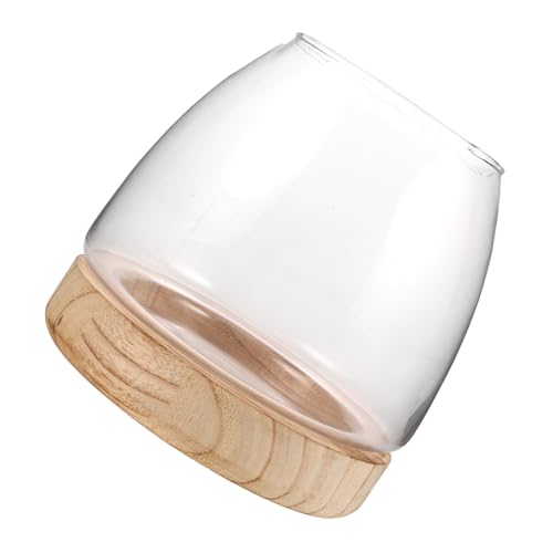 SOIMISS Kleiner Hydroponischer Pflanzenterrarium Glasvase mit Holzsockel Wasserblumentopf für Tischdekoration Pflanzstation für Wurzelvermehrung im Wohn Arbeitsbereich SOIMISS Kleiner Hydroponischer Pflanzenterrarium Glasvase mit Holzsockel Wasserblumentopf für Tischdekoration Pflanzstation für Wurzelvermehrung im Wohn Arbeitsbereich von SOIMISS