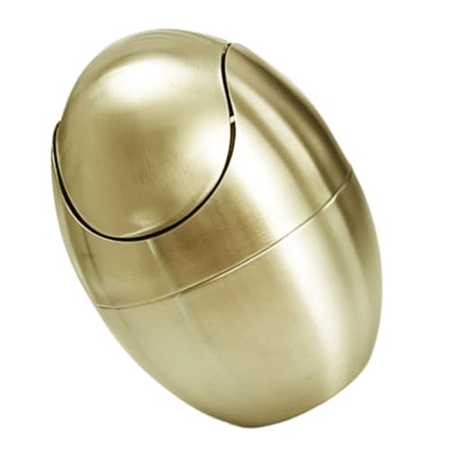 SOIMISS Kleiner Mülleimer Gold mit Deckel Kompakter Mini Abfalleimer für Schreibtisch Bad Büro Platzsparend Design Eiförmig Langlebig Modernes SOIMISS Kleiner Mülleimer Gold mit Deckel Kompakter Mini Abfalleimer für Schreibtisch Bad Büro Platzsparend Design Eiförmig Langlebig Modernes von SOIMISS