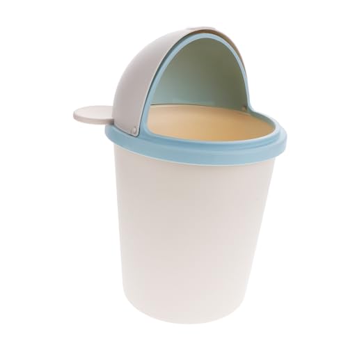 SOIMISS Kleiner Mülleimer mit Deckel Desktop Abfalleimer Stabiler Trash Basket für Büro Schlafzimmer Wohnzimmer Praktischer Papierkorb mit Geruchsverschluss Niedlich und Kompakt von SOIMISS