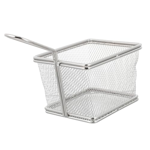 SOIMISS Korb rostfrei braten Frittierkörbe mit Griff Fritten Pommes-Frites-Halter Kitchen Gadget fritöz kartoffelchips kartoffelmaschine Chips gemüse samen Küchensieb Küchengerät Silver von SOIMISS