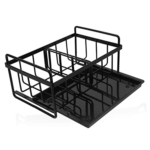 SOIMISS Küchen Spüle Schwammhalter Ablage Ablauftrockner Organizer Multifunktionaler Küchenregal für Schwamm Seife Bürste Bad und Küchenutensilien Wiederverwendbar Platzsparend Schwarz von SOIMISS