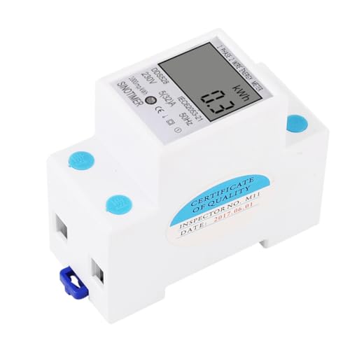 SOIMISS LCD Energiemesser Einphasig Mini Stromzähler mit LCD Anzeige Din Schiene Montage Präziser Spannungs und Strommesser für Haushaltsstromverbrauch von SOIMISS