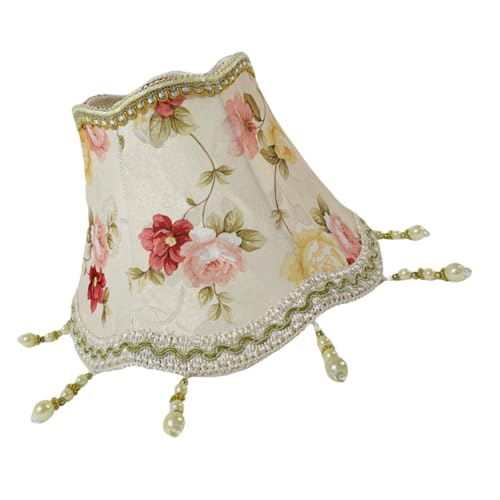SOIMISS Lampenschirm aus Stoff mit Blumenmuster Europäischer Vintage Stil Ersatz Lampenabdeckung für Nachttisch und Stehlampen Langlebiger Lampenschirm für Schlafzimmer und Wohnzimmer von SOIMISS