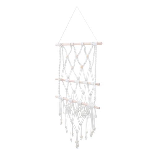 SOIMISS Macrame Wanddeko Hängeregal Baumwollseil Handgewebt Leichter Wandorganizer mit Aufhängung für Schlafzimmer Blumenhalter und Stilvolle Wohnraumdekoration von SOIMISS