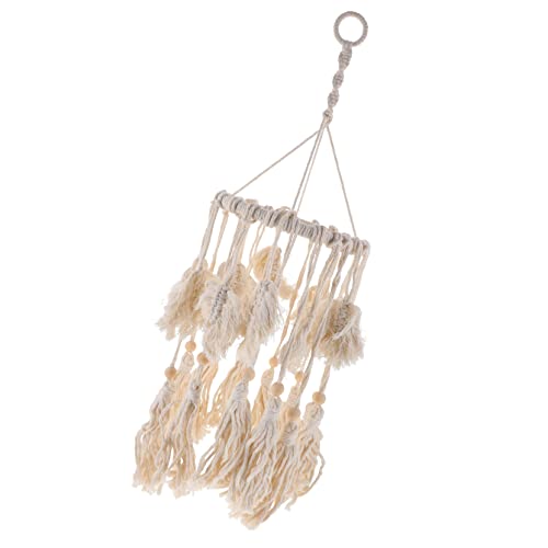 SOIMISS Makramee Lampenschirm aus Baumwolle Boho Deckenlampen Zubehör für Wohnzimmer Schlafzimmer und Hochzeitsdekoration Abnehmbar Installieren Reinigen für Deckenlampen und Kronleuchter von SOIMISS