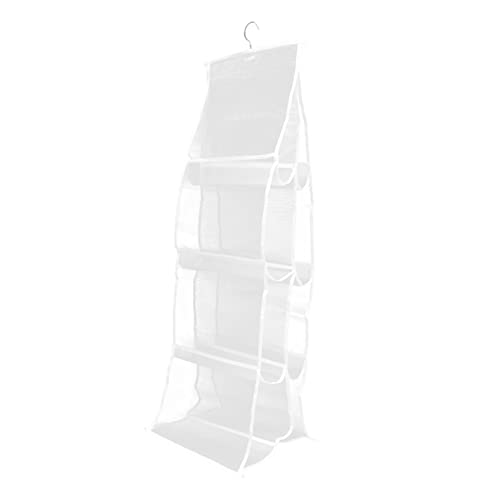 SOIMISS Mehrlagige Hängende Handtaschen Aufbewahrungstasche Transparente Tür Organizer für Handtaschen Fächer für Kosmetik und Accessoires Lagig Weiß Staubdicht und Tragbar von SOIMISS