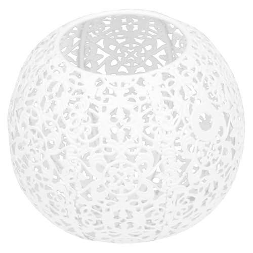 SOIMISS Metall Kugel Lampenschirm Weiß DIY Lampenschirm aus Eisen Robust Dekorativ Für Tischlampe Einfache Montage Innenbeleuchtung von SOIMISS