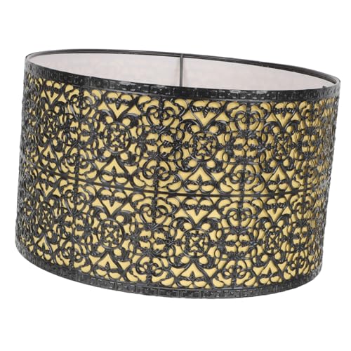 SOIMISS Metall Lampenschirm Ersatz Lampenschirm für Tischlampe Tischlampenschirm Metall Lampenschirme mit Baumblatt design Weiß Gelb Innenfutter von SOIMISS