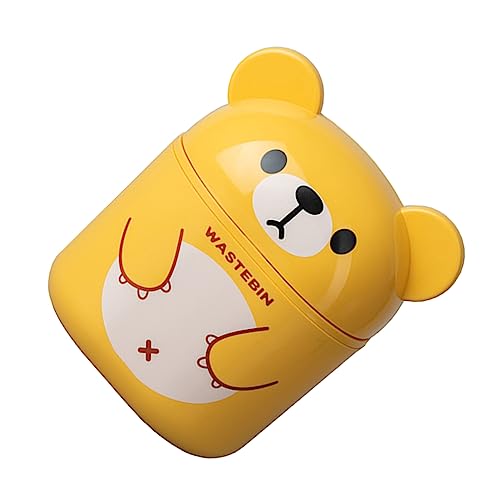 SOIMISS Mini Abfalleimer mit Klappdeckel Cartoon Bär Mülleimer für Schreibtisch Gelbes Design Vielseitig Einsetzbar Material für Büro und Zuhause SOIMISS Mini Abfalleimer mit Klappdeckel Cartoon Bär Mülleimer für Schreibtisch Gelbes Design Vielseitig Einsetzbar Material für Büro und Zuhause von SOIMISS