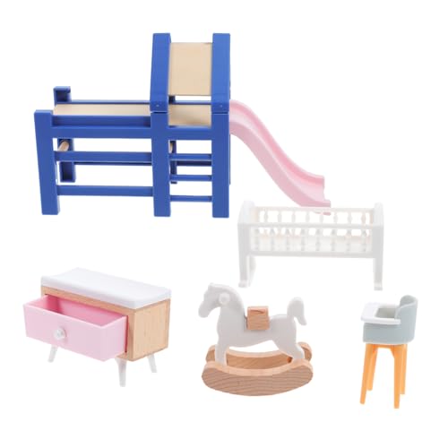 SOIMISS Miniaturmöbel Für Puppenhäuser Im Maßstab Inklusive Kinderbett Rutsche Schaukelpferd Und Hocker Spielset Für Schlafzimmer Und Rollenspiele SOIMISS Miniaturmöbel Für Puppenhäuser Im Maßstab Inklusive Kinderbett Rutsche Schaukelpferd Und Hocker Spielset Für Schlafzimmer Und Rollenspiele von SOIMISS