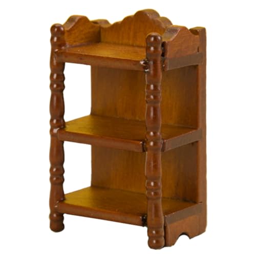 SOIMISS Miniaturmöbel Zubehör Miniatur Holzregal Mini Aufbewahrungsregal Puppenhaus Dekoration Robust Langlebig Für Miniaturmöbel Accessoires von SOIMISS