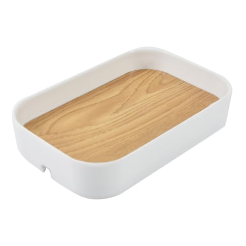 SOIMISS Multifunktionale Holzmaserung Aufbewahrungsbox ohne Deckel Kompakter Schreibtisch Organizer für Kosmetik und Kleinigkeiten Stabile Aufbewahrungsbox für Büro Zuhause und von SOIMISS
