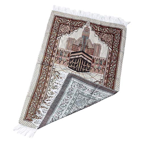 SOIMISS Muslimischen Gebet Teppich Baumwolle Islamischen Beten Matte Türkische Gebet Teppich Tragbare Reise Ramadan Teppich Islamischen Geschenk 110X70cm von SOIMISS