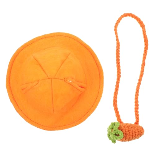 SOIMISS Niedliches Teiliges Kaninchen Kostümset für Kleine Haustiere mit Orangefarbenem Hut und Karotten Tasche Party Accessoires für Welpen und Kleine Kaninchen für und Festliche Anlässe von SOIMISS
