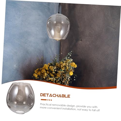 SOIMISS Ovaler Glas Lampenschirm für Pendelleuchte Rauchgrau Ersatz Lampenabdeckung aus Hochwertigem Glas Dekorativer Lampenschirm für Wohnzimmer Schlafzimmer Esszimmer und Büro Langlebig von SOIMISS