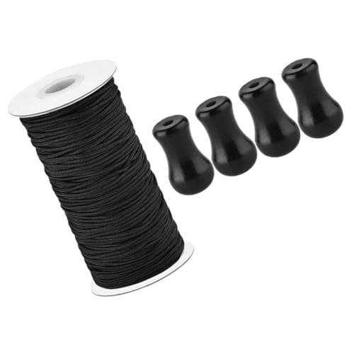 SOIMISS PVC Vorhang Zugknöpfe Schwarzes Jalousien Ersatzkordel mit Abnehmbaren Blindkordel Anhängern Robust Passend für Rollo und Fensterjalousien Innen und Außenanwendung von SOIMISS