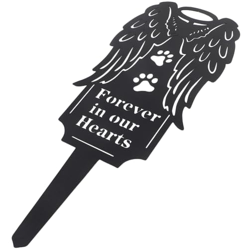 SOIMISS Personalisierter Haustier Gedenkpfahl aus Robustem Metall Wetterfest Einfacher Garten Grabmarker für Hunde und Katzen Geeignet für Friedhof Rasen und Außenbereich Liebevolle von SOIMISS