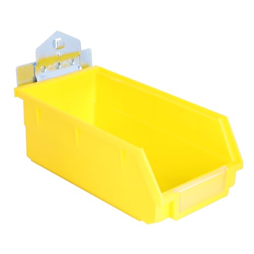 SOIMISS Praktisches Aufbewahrungsbox mit Lochwand Halterung und Haken Mittelgroße Gelbe Aufbewahrungsbox für Kleinteile zur Organisation von Werkzeugen Büro und Haushalt von SOIMISS