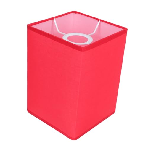 SOIMISS Quadratischer Lampenschirm für Tischlampen Einfach zu Installierendes Dekoratives Accessoire Hochwertigem Material Leuchtendem Rot für Schlafzimmer und Wohnzimmer von SOIMISS