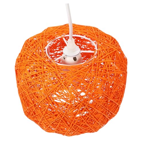 SOIMISS Rattan Hängeleuchte Orange Geflochtene Pendellampe Natürliche Umweltschutz Dekoration für Wohnzimmer Schlafzimmer Esszimmer Büro Küche von SOIMISS