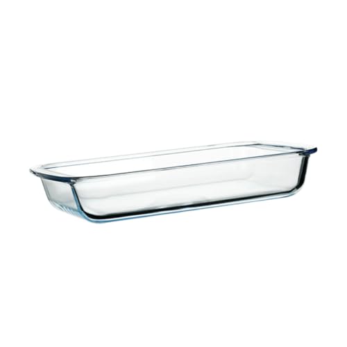 SOIMISS Rechteckige Servierplatte aus Hitzebeständigem Glas Mikrowellen Ofenfeste Auflaufform mit Hoher Temperaturbeständigkeit Vielseitig für Steaming Dish Steak Tray Haushaltsbacken und von SOIMISS