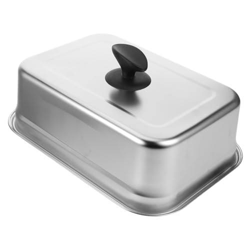 SOIMISS Rechteckiger Topfdeckel Robuste Abdeckhaube für Grill und Teppanyaki Öl und Spritzschutz Hitzebeständig für Effizientes Dampfgaren und BBQ Cooking von SOIMISS