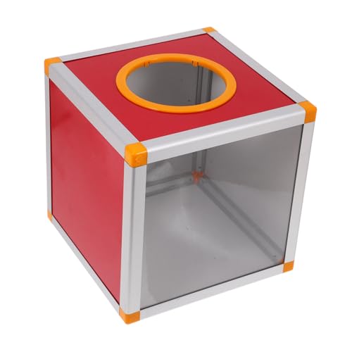 SOIMISS Rote Transparente Losbox aus Aluminium MDF Mix Große Kapazität Robuste Spenden und Vorschlagsbox für Party mit Schrauben und Schraubendreher Auffälliges Design von SOIMISS