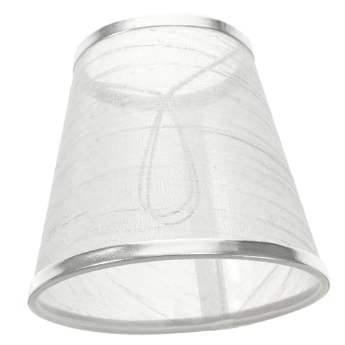 SOIMISS Runder Stofflampenschirm für Tischlampe Hängelampe und Wandlampe Transparenter Lampenschirm mit Silberner Installieren für Wohnräume und Hotels von SOIMISS