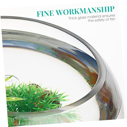 SOIMISS Rundes Fischbecken Klein Transparenter Desktop Goldfischglas Aquarium aus Hochwertigem Fallend für Wohnzimmer Büro Sichtbare Haltung Kleiner Fische und Dekoration von SOIMISS