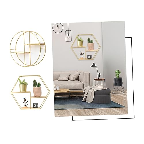 SOIMISS Rundes Wandregal aus im Nordischen Stil Doppelschichtiges Aufbewahrungsregal für Schlafzimmer Wohnzimmer Minimalistisches Design Gold für Dekoration und Organisation SOIMISS Rundes Wandregal aus im Nordischen Stil Doppelschichtiges Aufbewahrungsregal für Schlafzimmer Wohnzimmer Minimalistisches Design Gold für Dekoration und Organisation von SOIMISS