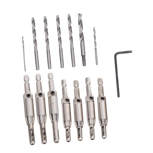 SOIMISS Senkbohrer Set Teilig Hexagonal Schaft Holzbohrer mit Senkkopf für Holzplatten Kunststoff Bohrer mit Schraubenschlüssel für Heimwerker und Holzverarbeitung von SOIMISS