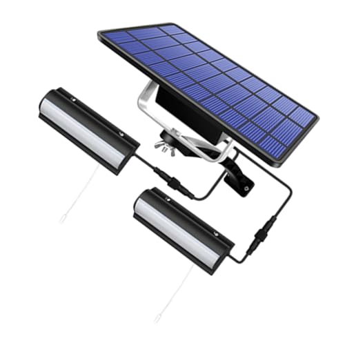 SOIMISS Solar LED Außenwandlampe mit Doppelköpfen Wasserdichte Solarleuchte für Garten und Terrasse Langlebiges Solarpanel mit Hoher Effizienz Praktische Zugseil steuerung Energiesparende von SOIMISS