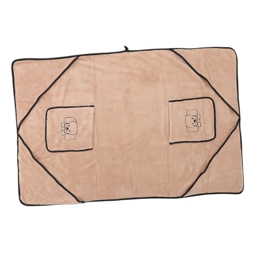 SOIMISS Große Hundedecke Aus Weichem Korallenfleece Als Hundetrockentuch Saugfähig Für Hunde Und Katzen Mit Eingrifftaschen Für Haustierpflege von SOIMISS