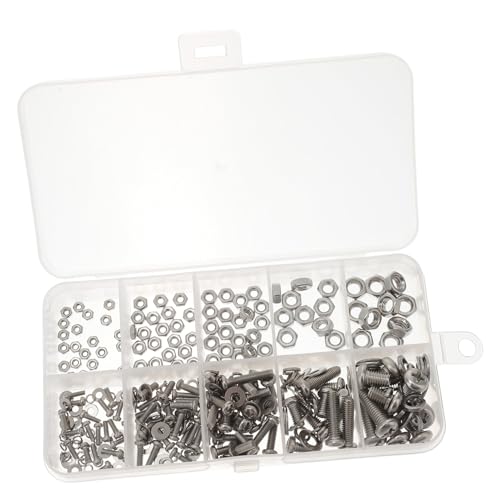 SOIMISS Teiliges Edelstahl Schrauben Set mit Rundkopf Muttern und Unterlegscheiben Korrosionsbeständig Vielseitiges Befestigungsset für Metall Holz und Kunststoff Geeignet für Möbel und von SOIMISS
