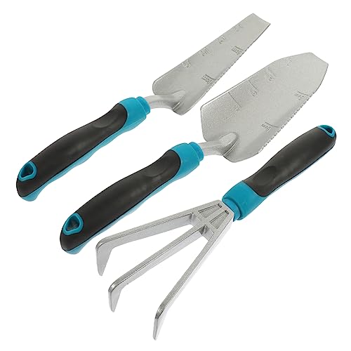 SOIMISS Teiliges Gartenwerkzeug Set mit Metallspaten und Rechen Ergonomische Handgriffe für Bequeme Gartenarbeit Rostfrei und Langlebig zum Pflanzen Jäten und Bodenlockern im Außenbereich von SOIMISS