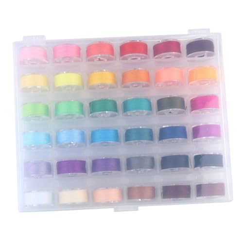 SOIMISS Teiliges Nähmaschinenspulen Set mit Bunten Nähgarnen in Farben Inklusive Transparenter Aufbewahrungsbox Nadel Schere Maßband und Lineal Geeignet für Haushaltsnähmaschinen von SOIMISS
