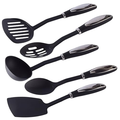 SOIMISS Teiliges Nylon Küchenutensilien Set Antihaft Kochtöpfe Griff Suppenkelle Spatel Schaufel Löffel Hitzebeständig Schwarz für Jede Küche von SOIMISS
