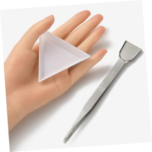 SOIMISS Teiliges Perlen sortierset mit Dreieckigen Kunststoff tabletts Edelstahl pinzette mit Praktischer Perlenschaufel zum Präzisen Sortieren von Perlen und Strasssteinen für von SOIMISS