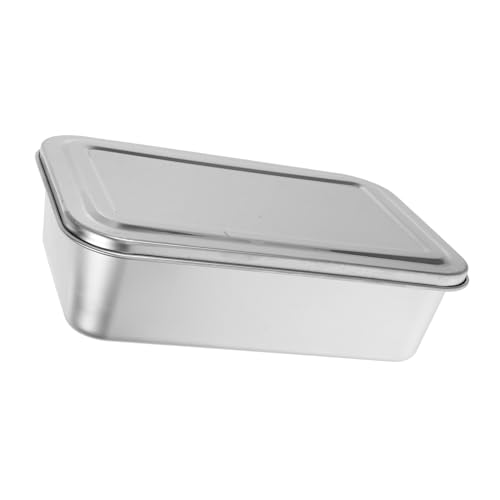 SOIMISS Tiramisu-Teller Lebensmittelbehälter aus Edelstahlbehälter mit Deckel Kuchen -Backblech Backformen mit Deckel Bräter aus Kasserolle Rostfreier Stahl Silber SOIMISS Tiramisu-Teller Lebensmittelbehälter aus Edelstahlbehälter mit Deckel Kuchen -Backblech Backformen mit Deckel Bräter aus Kasserolle Rostfreier Stahl Silber von SOIMISS