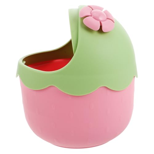 SOIMISS Tischmülleimer Erdbeer Design Tragbar Kleine Kapazität Schreibtisch Abfalleimer für Schlafzimmer Büro und Auto Niedlicher Desktop Papierkorb zur Sauberkeit bei Kindern von SOIMISS
