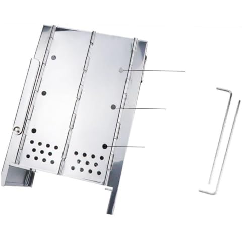 SOIMISS Tragbarer Mini Edelstahl Holzofen Quadratisch Rostfrei Hitzebeständig Effiziente Belüftung für Outdoor Camping Grill Picknick Vielseitig zum Braten von Gemüse Fleisch von SOIMISS