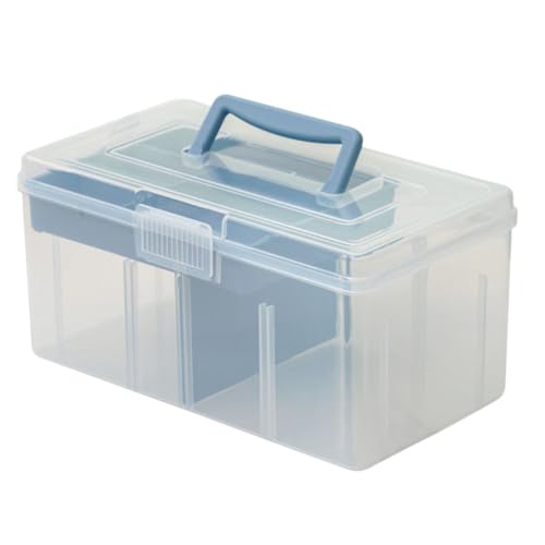SOIMISS Transparente Aufbewahrungsbox mit Tragegriff Multifunktionale Nähorganisator Box für Bastelbedarf und Nähzubehör Handliche Robuste und Platzsparende Lagerlösung SOIMISS Transparente Aufbewahrungsbox mit Tragegriff Multifunktionale Nähorganisator Box für Bastelbedarf und Nähzubehör Handliche Robuste und Platzsparende Lagerlösung von SOIMISS