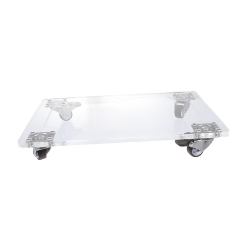SOIMISS Transparenter Quadratischer Acryl Blumentopf Untersetzer mit Belastbarer Pflanzenroller Beweglicher Pflanzkübelhalter Robust und Leicht zu Reinigen für Garten und Innenbereich von SOIMISS