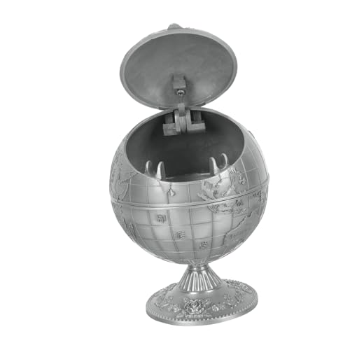SOIMISS Vintage Aschenbecher mit Deckel Winddicht Kompakt und Dekorativ Runder Kugel Aschenbecher für Büro Zuhause und Bar Stabiler Desktop Organizer Antikes Design von SOIMISS