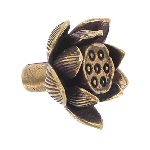 SOIMISS Vintage Lotus Blüten Messing Möbelgriff Retro Stil Schubladengriffe Antik Messing Türbeschläge Lotusblumen Design Langlebig Farbkonservierung Für Küche Kleiderschrank Möbel von SOIMISS
