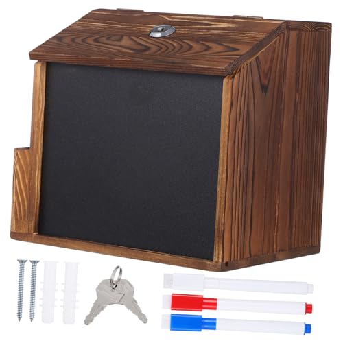 SOIMISS Wandmontierte Vorschlagsbox aus Holz mit Schloss und Broschürenhalter Sichere Spenden Wahlurne für Schule Büro und Fundraising Nicht Transparente Ticket Spendendose SOIMISS Wandmontierte Vorschlagsbox aus Holz mit Schloss und Broschürenhalter Sichere Spenden Wahlurne für Schule Büro und Fundraising Nicht Transparente Ticket Spendendose von SOIMISS