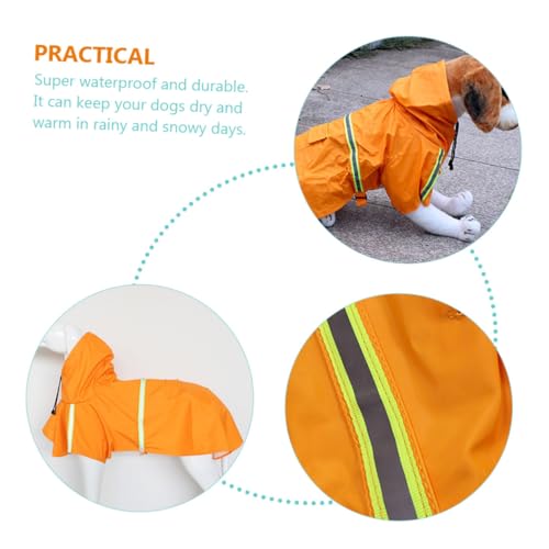 SOIMISS Wasserdichter Hunderegenmantel mit Verstellbarem Nylonriemen und Reflektierenden Streifen Atmungsaktiv Bequem und Leicht zu Tragen Schützt Kleine bis Große Hunde bei Regenwetter von SOIMISS