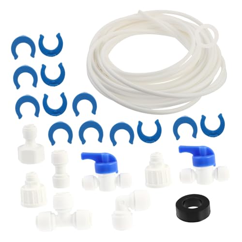 SOIMISS Wasserzulaufschlauch mit Absperrventil Adapter und Verbinder für Wasserfilter Kühlschrank Flexible PE Pom Rohre Einfache DIY Installation Langlebiges Anschlussset für SOIMISS Wasserzulaufschlauch mit Absperrventil Adapter und Verbinder für Wasserfilter Kühlschrank Flexible PE Pom Rohre Einfache DIY Installation Langlebiges Anschlussset für von SOIMISS