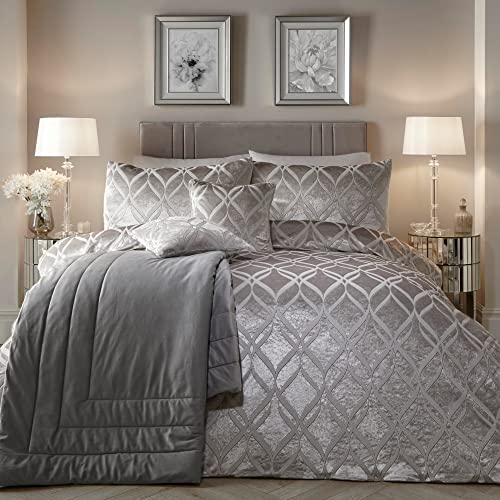 SOIRE'E Soiree Belfort Bettbezug-Set, Jacquard, für King-Size-Bett, silberfarben von SOIRE'E